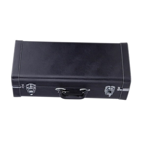 Trumpet Case Gig Box Carrying Case PU Leather Velvet Interior Waterproof Secure Lock Concert Performance Travel Band