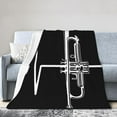 thumbnail image 1 of Trumpet Heartbeat Reversible Flannel Throw Blanket- Ultra Soft Lightweight for Bed, Sofa, Travel & Camping 60"X50" Inch, 1 of 7