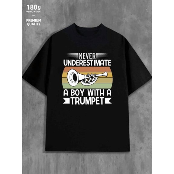 Trumpet Lover Tee men's funny humor 180G 100% Cotton black vintage y2k Funny Unisex Shirt Cotton tshirts Unique Design Unisex Shirt Short Sleeve tshirts Original Unisex Shirt Printed tshirts