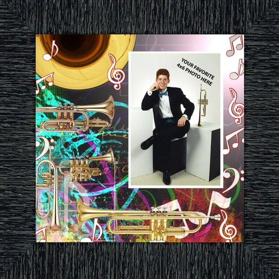 Trumpet, Marching or Concert Band Personalized Picture Frame, 10X10 3514