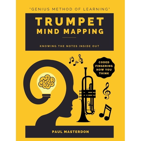 Trumpet Mnemonics Trumpet Mind Mapping - A Mnemonically Color-Coded B-Flat Cornet & Trumpet Fingering Chart Book, (Paperback)