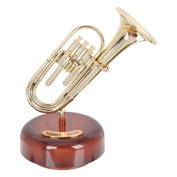 Trumpet Model with Rotating Base - Classical Home Decor Gift for Boys