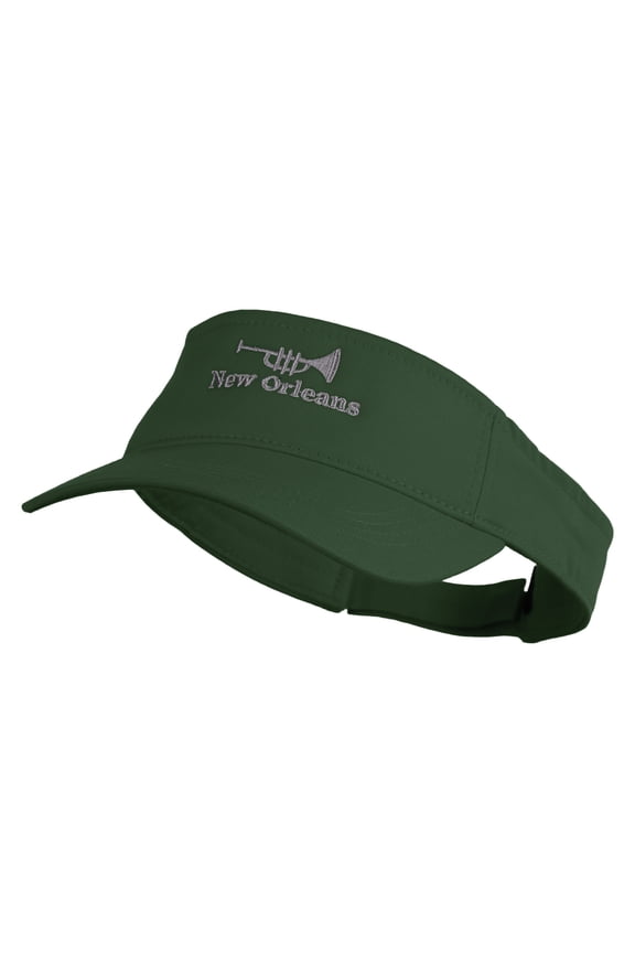 Trumpet New Orleans Embroidered Brushed Sports Visor - Forest OSFM