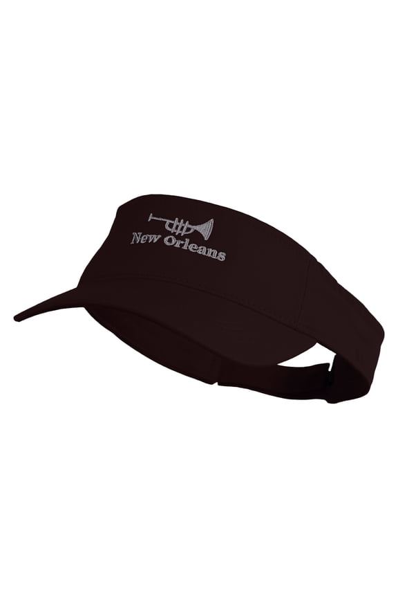 Trumpet New Orleans Embroidered Brushed Sports Visor - Maroon OSFM