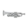 thumbnail image 1 of Trumpet Silver - 5" Vinyl Sticker - For Car Laptop I-Pad - Waterproof Decal, 1 of 1