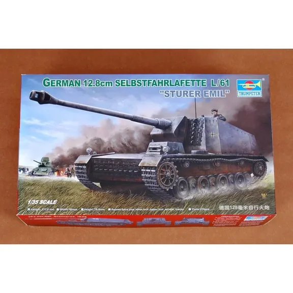Trumpeter 00350 1/35 German 12.8cm Selbstfahrlafette L/61 "Sturer Emil" - Scale Model Kit