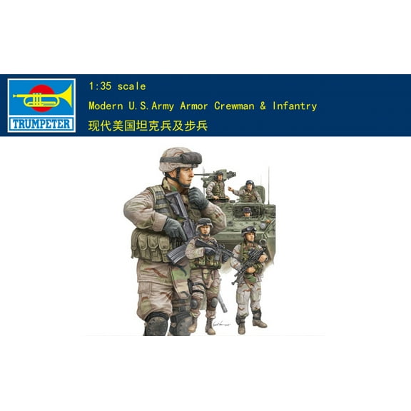 Trumpeter 00424 1/35 Modern U.S.Army Armor Crewman & Infantry