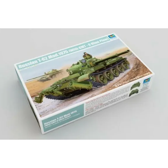 Trumpeter 01550 1/35 Russian T-62 Mod.1975 with KMT-6 Mine Plow Model Kit
