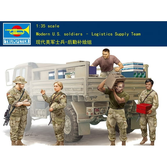 Trumpeter 1/35 00429 Military Figures Modern U.S. Soldiers Logistics Supply Team Plastic Model Kit