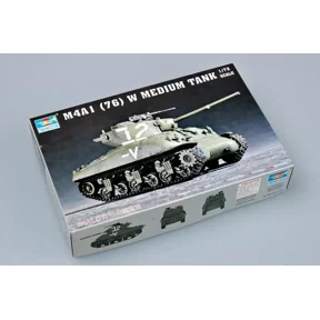 Trumpeter 1/72 Scale 07222 American M4A1 (76)W Sherman Medium Tank Static Model TH05685-SMT2