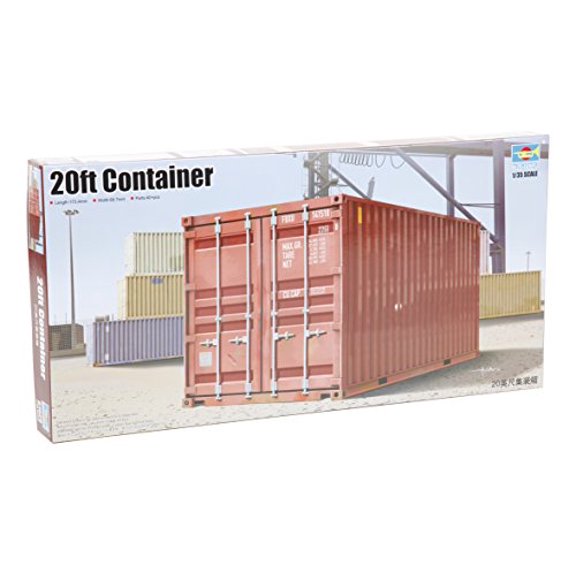 Trumpeter 1029 1:35 Scale 20ft Shipping/Storage Container Model Building Kit, 40+ Pieces
