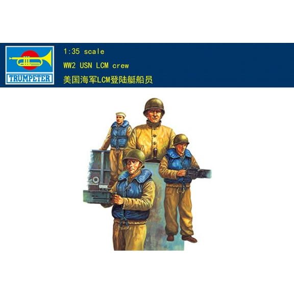 Trumpeter Model 00408 1/35 WW2 USN LCM crew plastic model kit