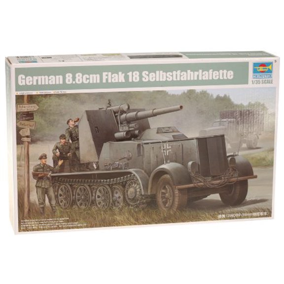 Trumpeter 1/35 SdKfz 8 Halftrack with 8.8 cm Flak 18 Self-Propelled Gun