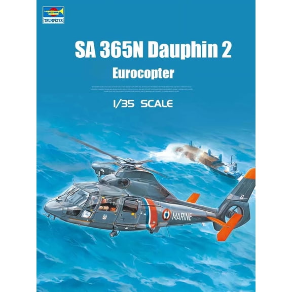 Trumpeter Plastic Assembled Aircraft Model Kit 05106 Eurocopter SA 365N Dauphin 2 1/35 Scale