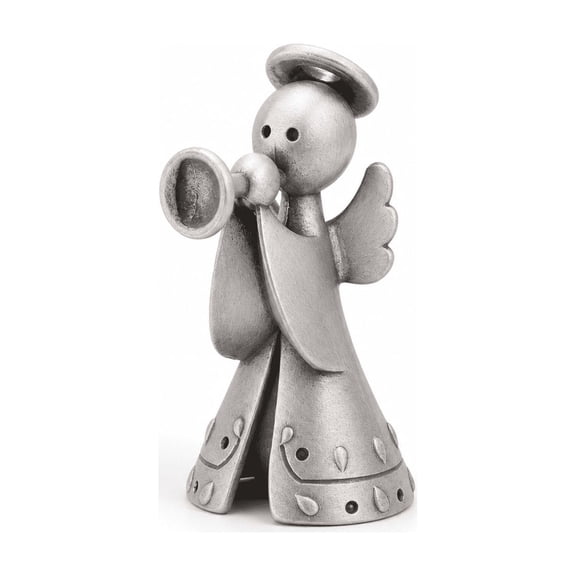 Trumpeting Angel Handcrafted Pewter Nativity Accessory Holiday Decoration
