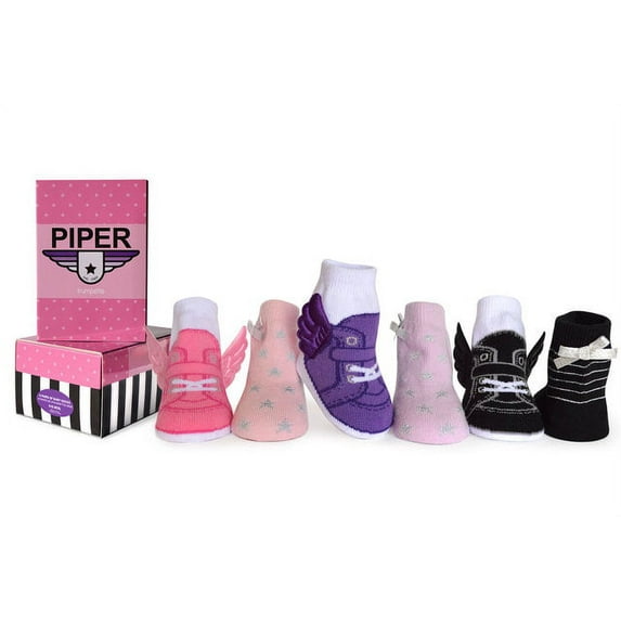 Trumpette Piper Brights Baby Girls 6pk Muli Color Socks Infant Sizes 0-12mo