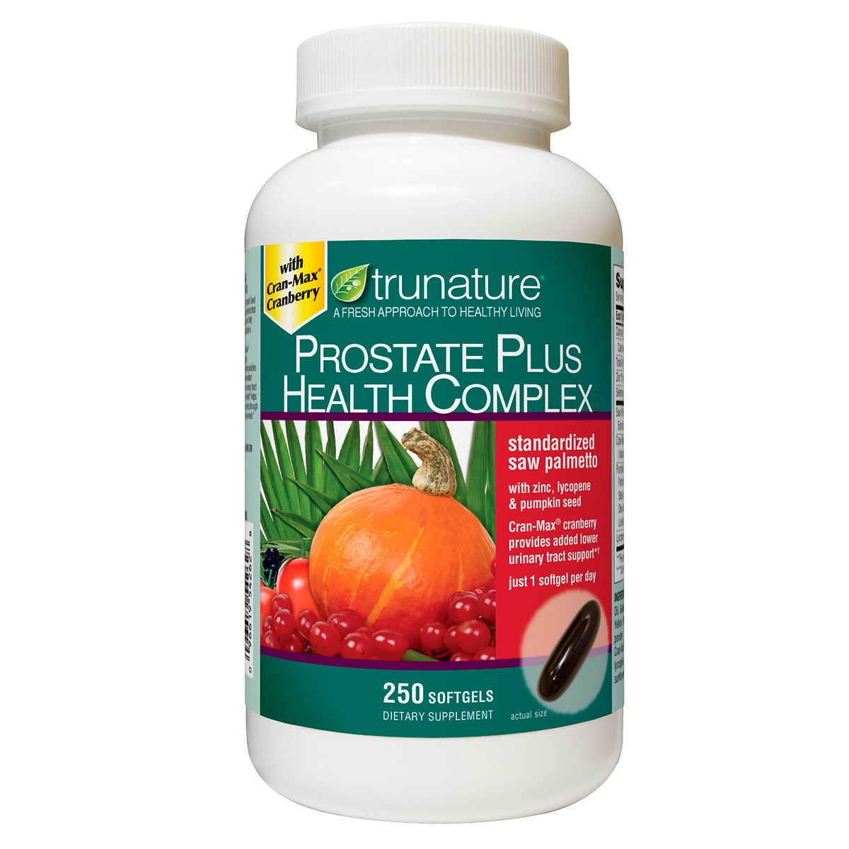 Trunature Saw Palmetto Prostate Health Complex with Zinc, Lycopene, Pumpkin Seed, 1.8 Pound
