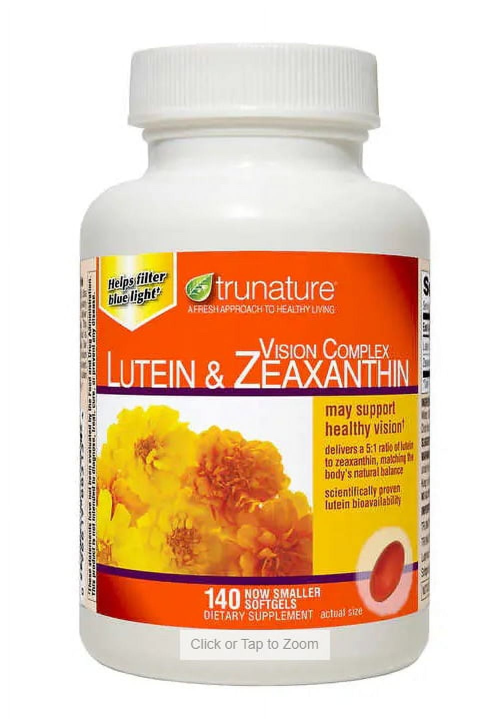Vision Protection Complex Trunature Vision Complex Lutein & Zeaxanthin, 140 Softgels - Walmart ...