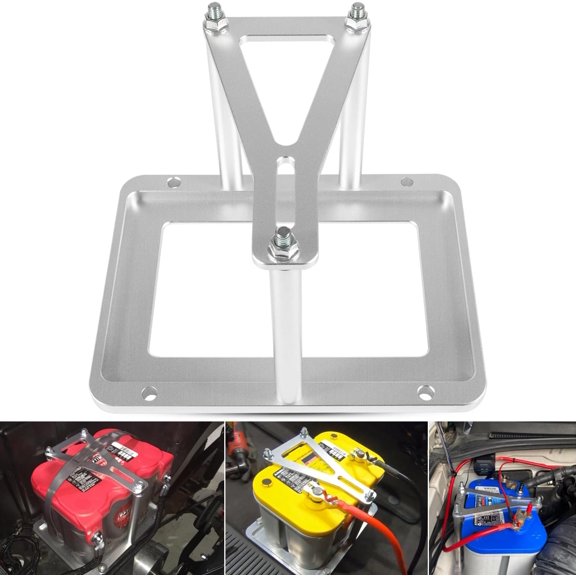 Trunk Battery Relocation Tray Hold Down Mount Kit Compatible with Optima Red Yellow Blue Top 34 D34 Series Racing Batteries