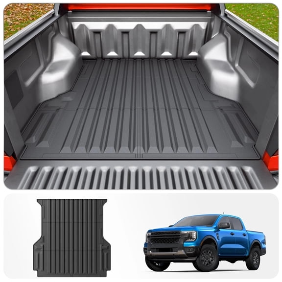 Trunk Bed Mat for 2024 2025 2026 Ford Ranger 5Ft Bed Liner Pickup Truck Protector Bed Liner Mat TPE All Weather Ranger 5 FT Accessories (Trunk Bed Mat)