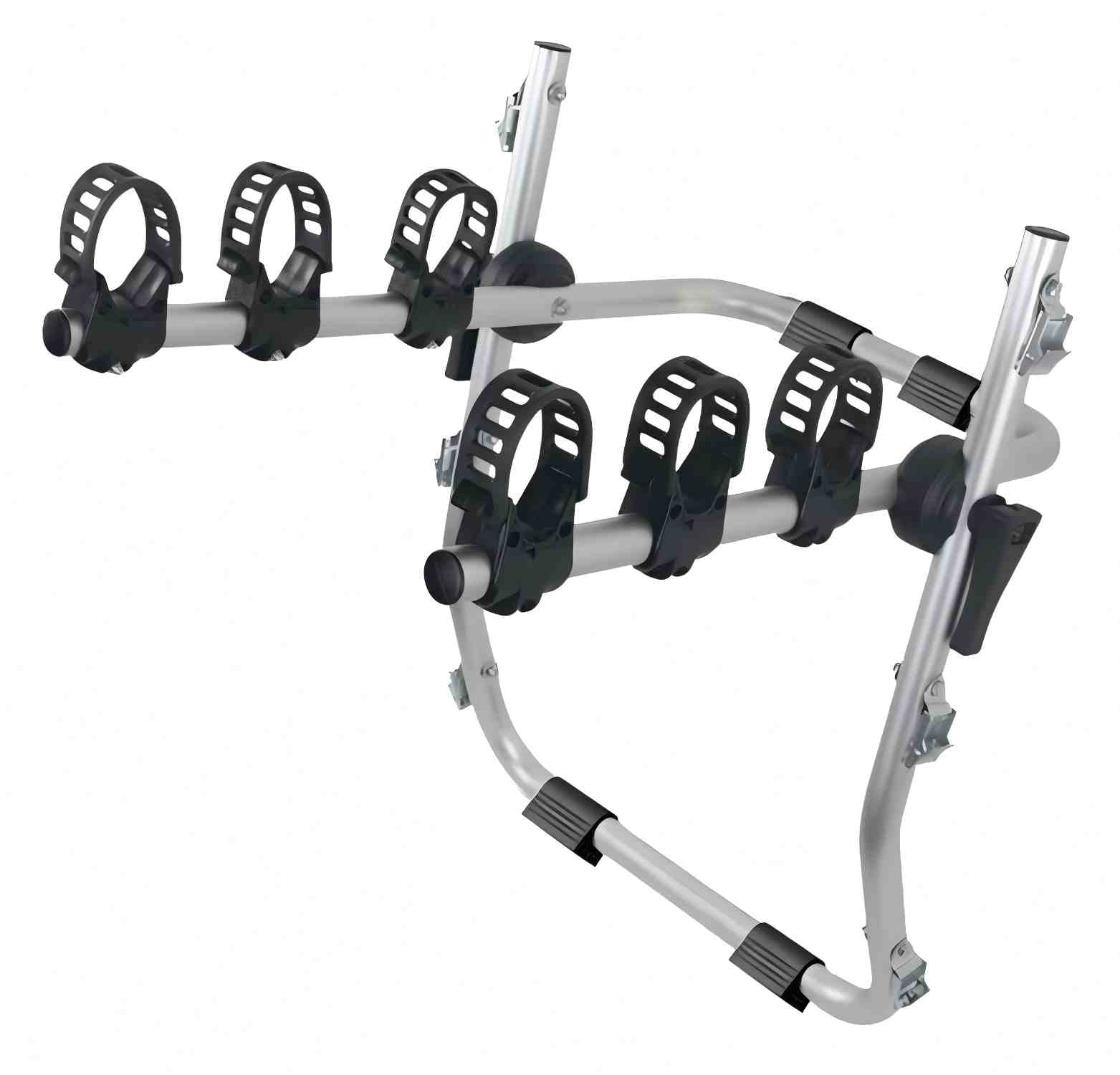 Ozark Trail 3-Bicycle Trunk Bike Rack, Aluminum Rack Carrier up to 99lbs, Fit for Sedans, Hatchbacks