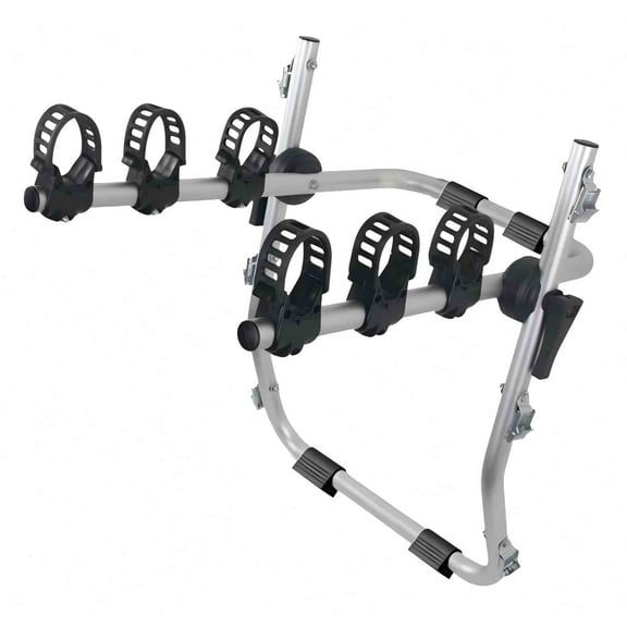 Ozark Trail 3-Bicycle Trunk Bike Rack, Aluminum Rack Carrier up to 99lbs, Fit for Sedans, Hatchbacks