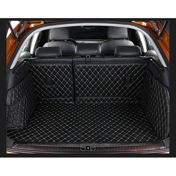 Trunk Cargo Liner Compatible with Lexus GX400 / GX460 2+3+2 Seater 2010-Newest Custom Fits Trunk Mat 3D Full Coverage Rear Cargo Mat(Black with Gold Stitching)