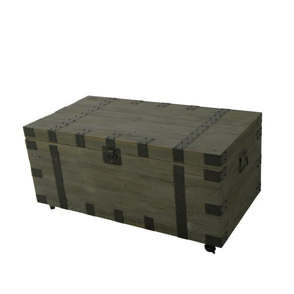 Creative Images Trunk Coffee Table With Reclaim Wood And Black Metal