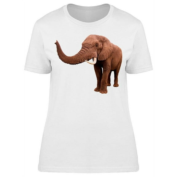 Trunk Elephant White Background T-Shirt Women -Image by Shutterstock, Female Medium