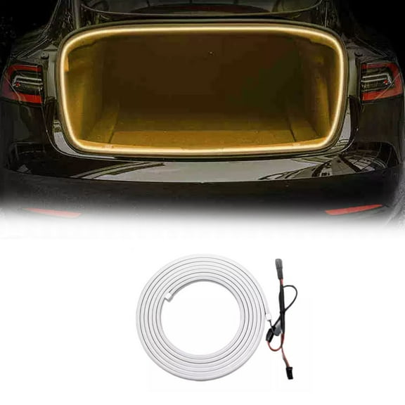 Trunk LED Light Strip For Tesla, Automotive Interior Trunk Ambient Lighting Bar Decorations, Waterproof Lighting Bar-Yellow light-for Tesla Model 3 18-22