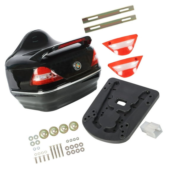Trunk Luggage Tour Pack Box Case with Tail Light Universal for Honda Yamaha Suzuki Kawasaki Vulcan Cruiser