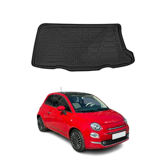OMAC Cargo Mats Liner for Fiat 500 2012-2019 Black All-Weather TPE