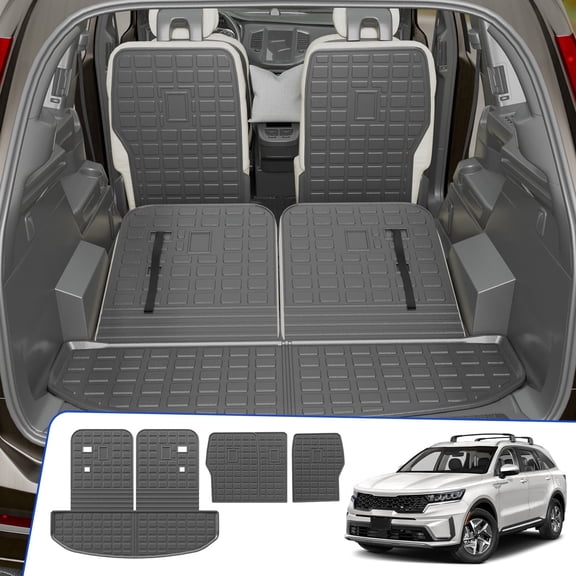 Bomely Custom Trunk Mat for 2021-2025 Kia Sorento 6/7 Seats All Weather Waterproof TPE Cargo Liner