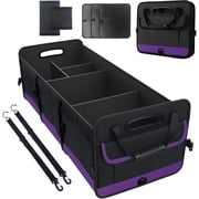 Trunk Organizer for Car, Sturdy Storage Organization with Non-Slip Bottom Strips, 95L Large Capacity Cargo Organizer for Suv, Truck, Sedan, Waterproof Portable 