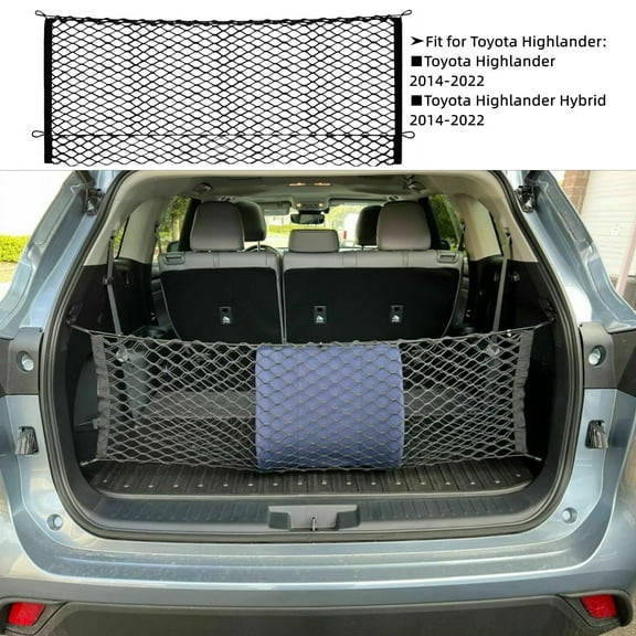 Filluck Cargo Net for Pickup Truck Bed Net, 43.5" Mesh Highly Elastic Trunk Organizer for Toyota Highlander 2014–2022, Nvelope Style Cargo Net for SUV, Compatible with Highlander