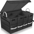 Heavy Duty Car Trunk Organizer with Waterproof Collapsible Storage, Multi Compartments