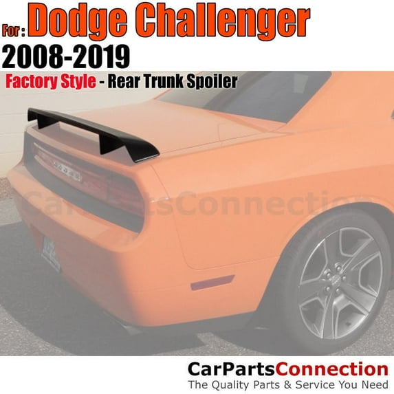 Trunk Spoiler Compatible With 2008 2009 2010 2011 2012 2013 2014 2015 2016 2017 Dodge Challenger All Factory Style 2-Post Pedestal Painted Color AXR / PXR Rilliant Black Pearl
