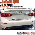 thumbnail image 1 of Trunk Spoiler Compatible With 2014 2015 2016 2017 2018 2019 2020 2021 Infiniti Q50 All Factory Style Painted Color KH3 Black Obsidian No Drill Install, 1 of 1