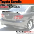 thumbnail image 1 of Trunk Spoiler Compatible With 2003 2004 2005 2006 2007 2008 Toyota Corolla All Factory Style 2-Post Pedestal Painted Color 8P4 Dark Blue Mica Met, 1 of 1