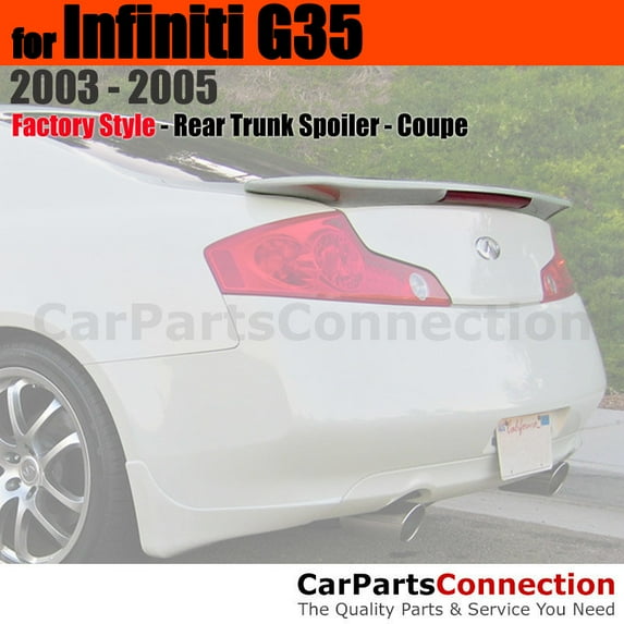 Trunk Spoiler Compatible With 2003 2004 2005 Infiniti G35 Coupe Factory Style Flush Mount Painted Color KY0 Brilliant Silver