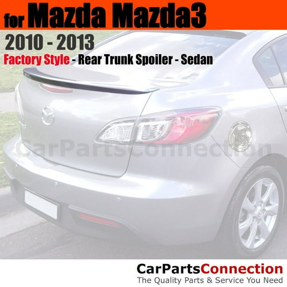 Trunk Spoiler Compatible With 2010 2011 2012 2013 Mazda Mazda 3 Sedan Factory Style Lip Painted Color 38P Liquid Silver Metallic