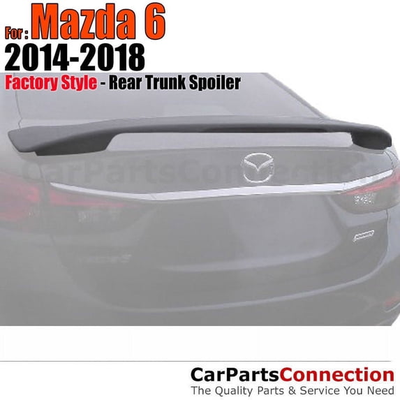 Trunk Spoiler Compatible With 2014 2015 2016 2017 Mazda Mazda 6 Sedan Factory Style 2-Post Pedestal Painted Color 38P Liquid Silver Metallic