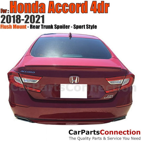 Trunk Spoiler Compatible With 2018 2019 2020 2021 2022 Honda Accord Sedan Flush Mount Painted Color NH830M Lunar Silver Metallic No Drill Install