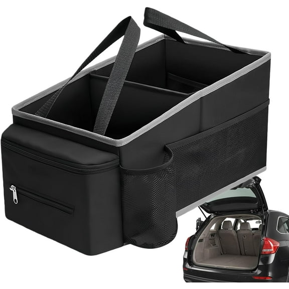 Trunk Storage Organizer - Large Capacity Container | Auto Back Seat Storage Container,for Truck Sedan Pickup Scooter SUV Cargo Tools Clothes Toys Camping Road Trip Picnic Women Men