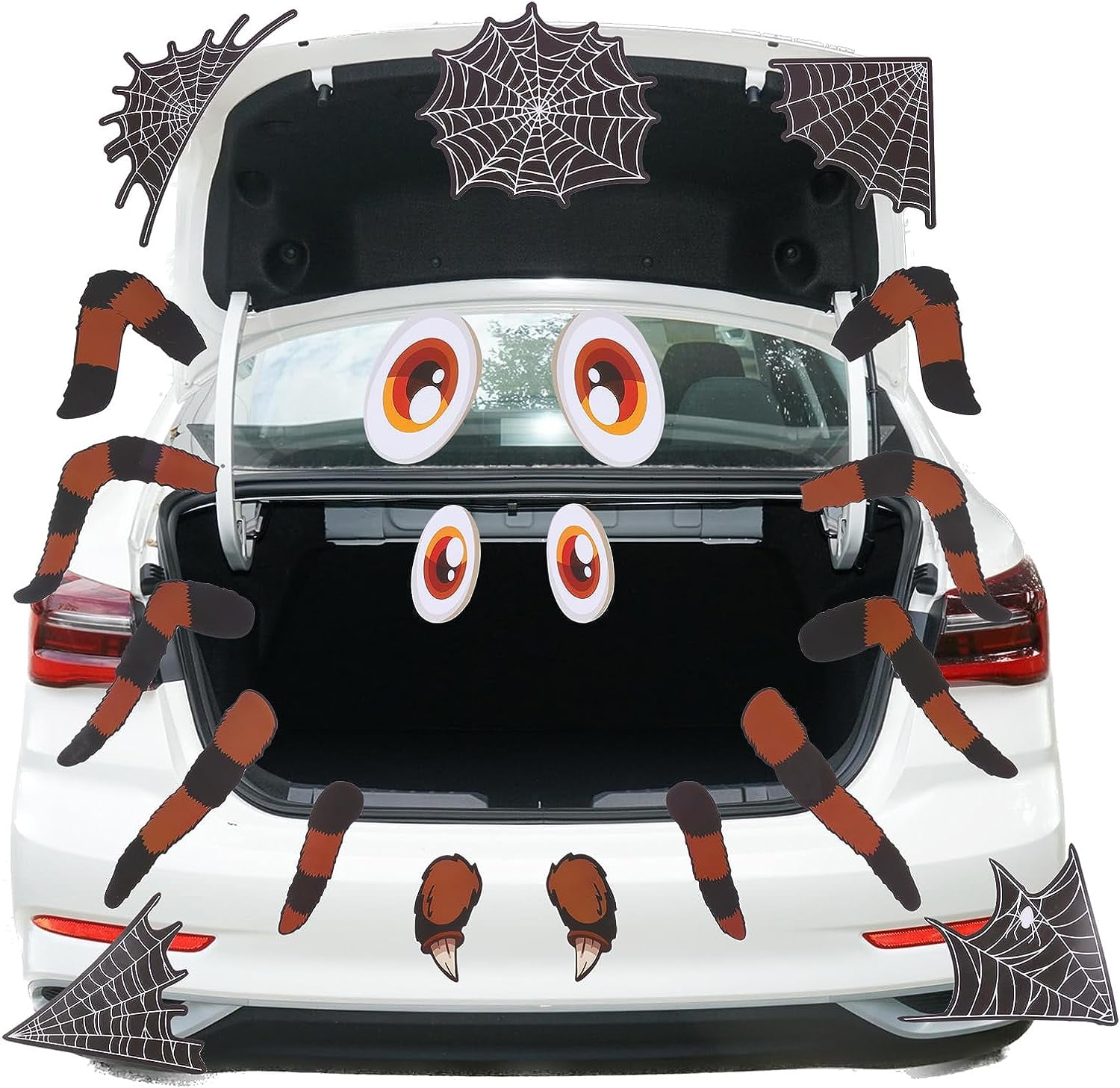 Trunk or Treat Car Decorations Kit, Halloween Spider Decorations for Car & SUV, Outside Garage