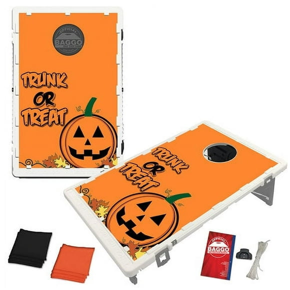 Trunk or Treat Halloween Pumpkin Portable 2x3 Bean Bag Toss Cornhole Style Game by BAGGO