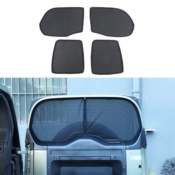 Trunk tailgate trunk side window screen for Land Rover Defender 110 2020-2024 Accessories Screen Mosquito Net UV Blocker Sun Protector Glare HeatShield(Black)