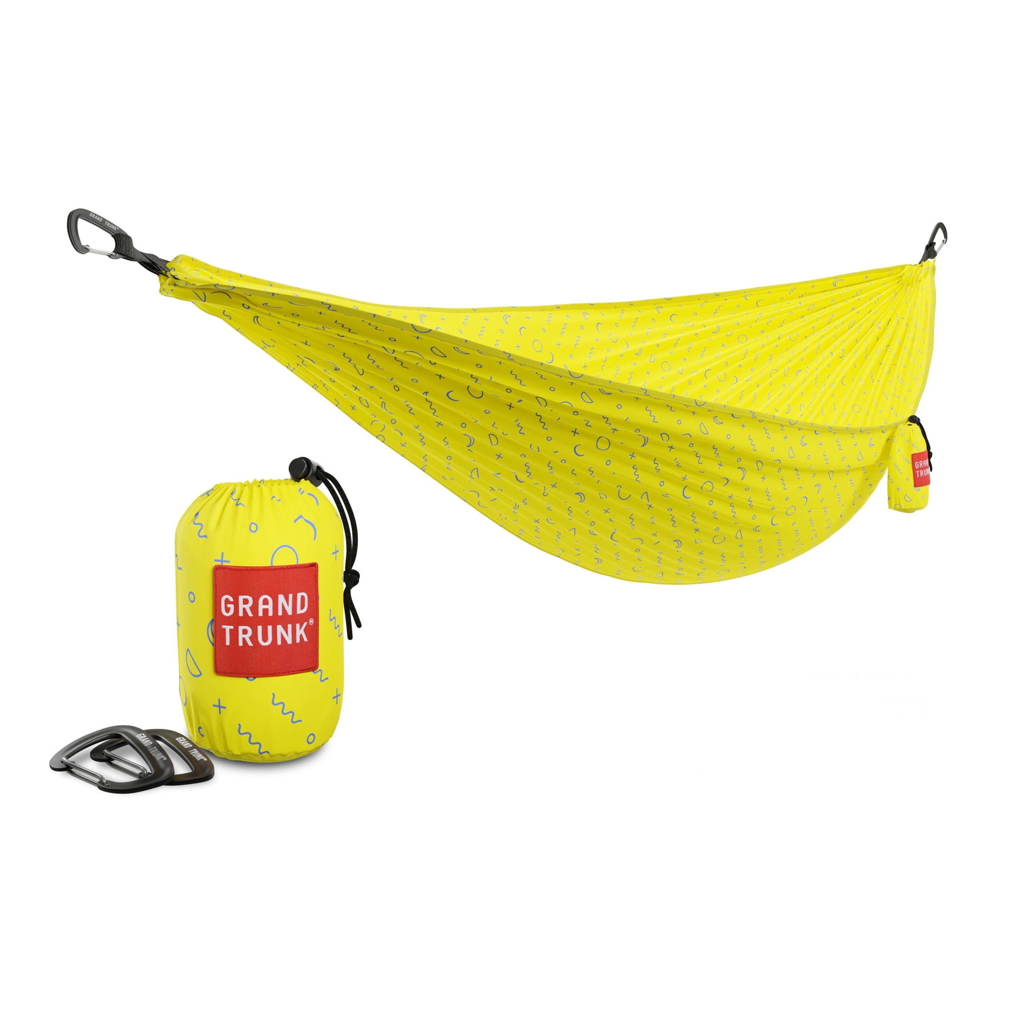 Grand Trunk TrunkTech Double Camping Hammock Lightweight Ripstop Nylon with Integrated Stuff Sack for Backpacking Hiking and Travel