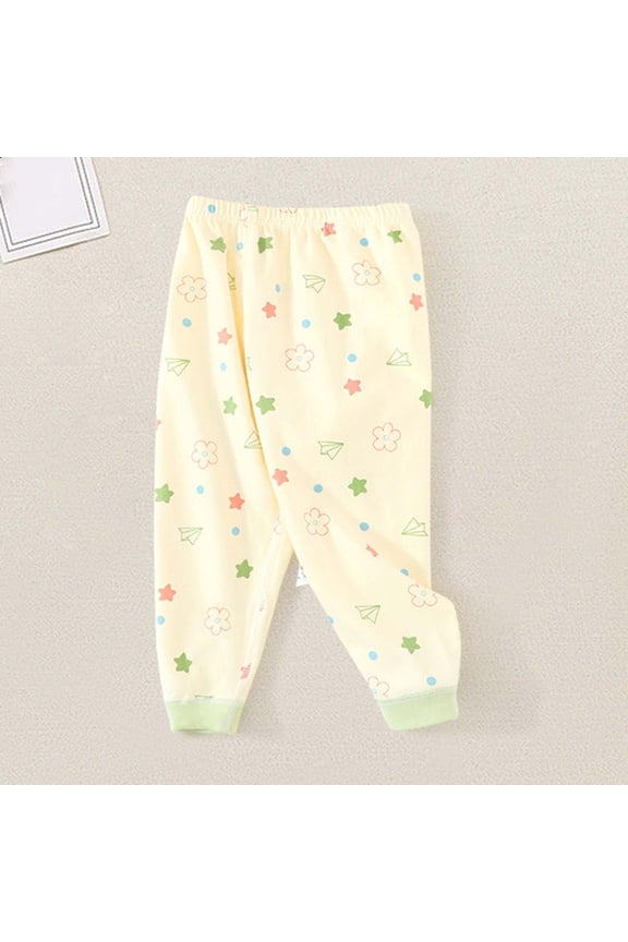 Trupants 100% Cotton Infant Pants 2T - Yellow, Soft Breathable with Elastic Waist & Cute Patterns, Perfect for Infant Daily Wear/Sleepwear