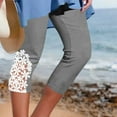 thumbnail image 1 of fnnxnal 2025 Trendy Gray Womens Casual Pants with Pockets for Summer Ladies Capris Capri Pants 2XL Womens Capris, 1 of 6